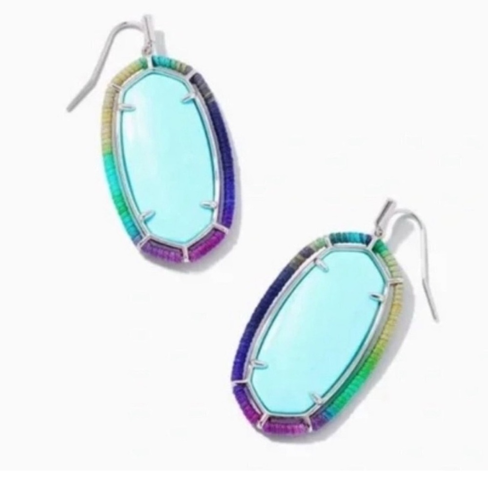 Kendra Scott Featherweight Turqoise Threaded Earrings NEW